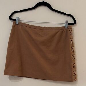 Tan Lace Detail Women's Skirt